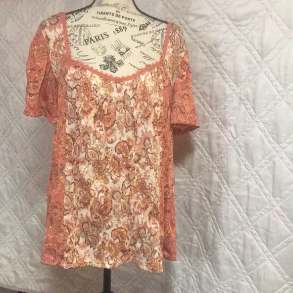 Absolutely Famous Orange Short Sleeve Shirt - size 2X - Picture 2 of 7